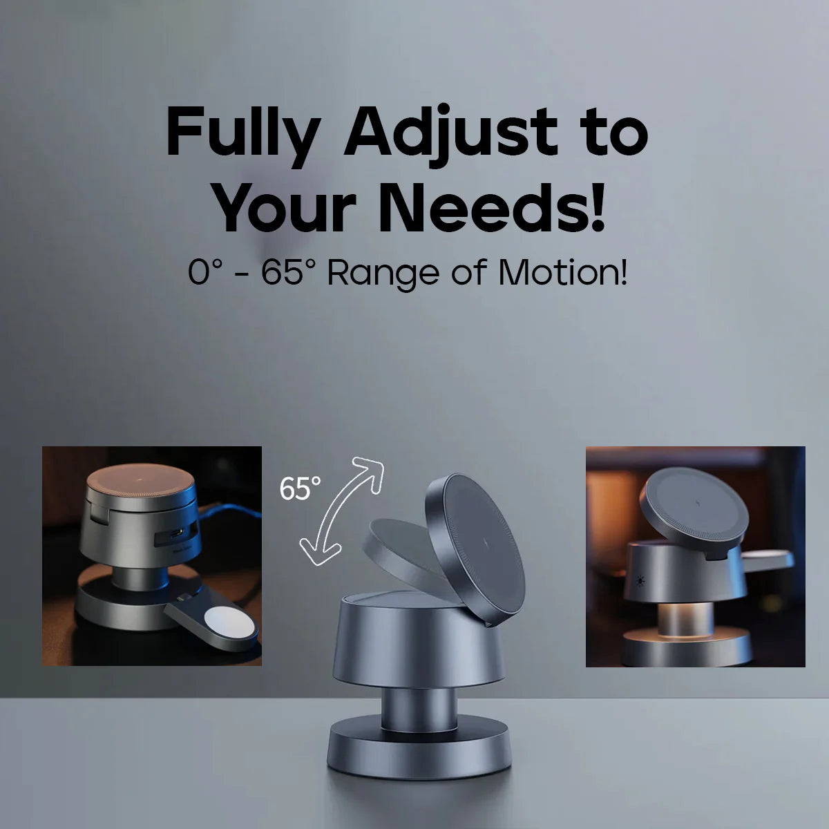 Mushroom Style 4-In-1 Wireless Charging Stand with Lamp